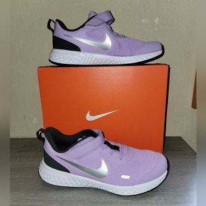 Nike Revolution purple running shoes girls 3